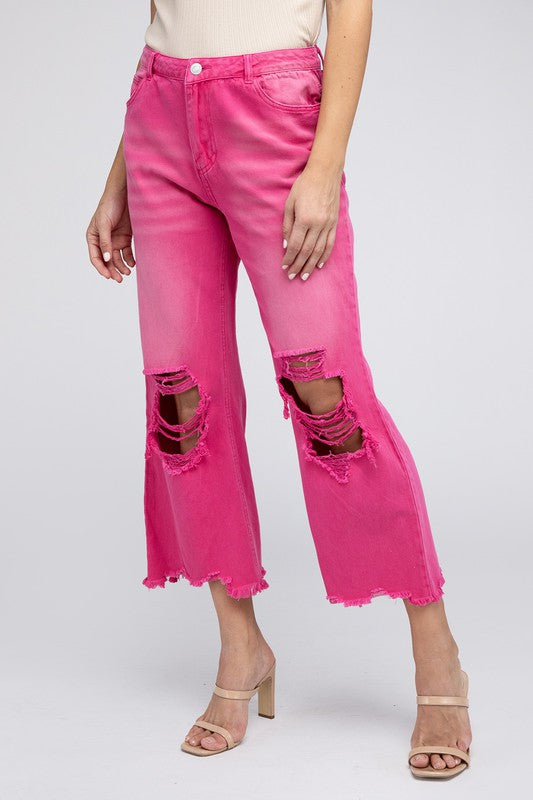 Distressed Vintage Washed Wide Leg Pants-SHIPS DIRECTLY TO YOU!