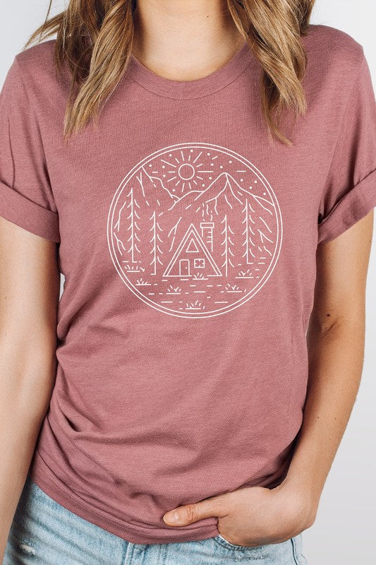 Cabin in Forest Graphic Tee-SHIPS DIRECTLY TO YOU!