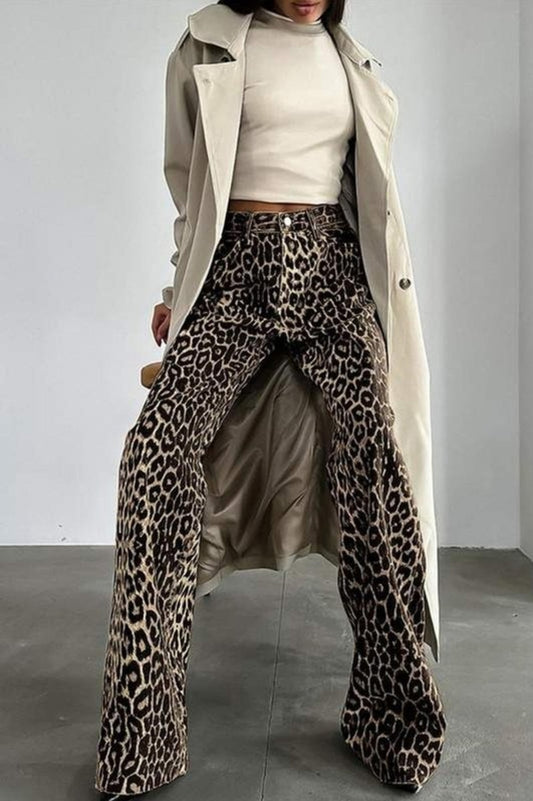 Lynni Leopard Print Jeans