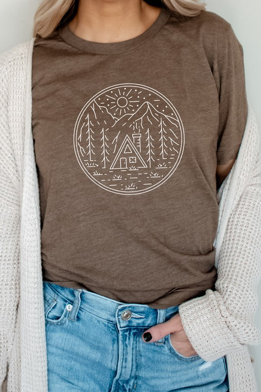 Cabin in Forest Graphic Tee-SHIPS DIRECTLY TO YOU!