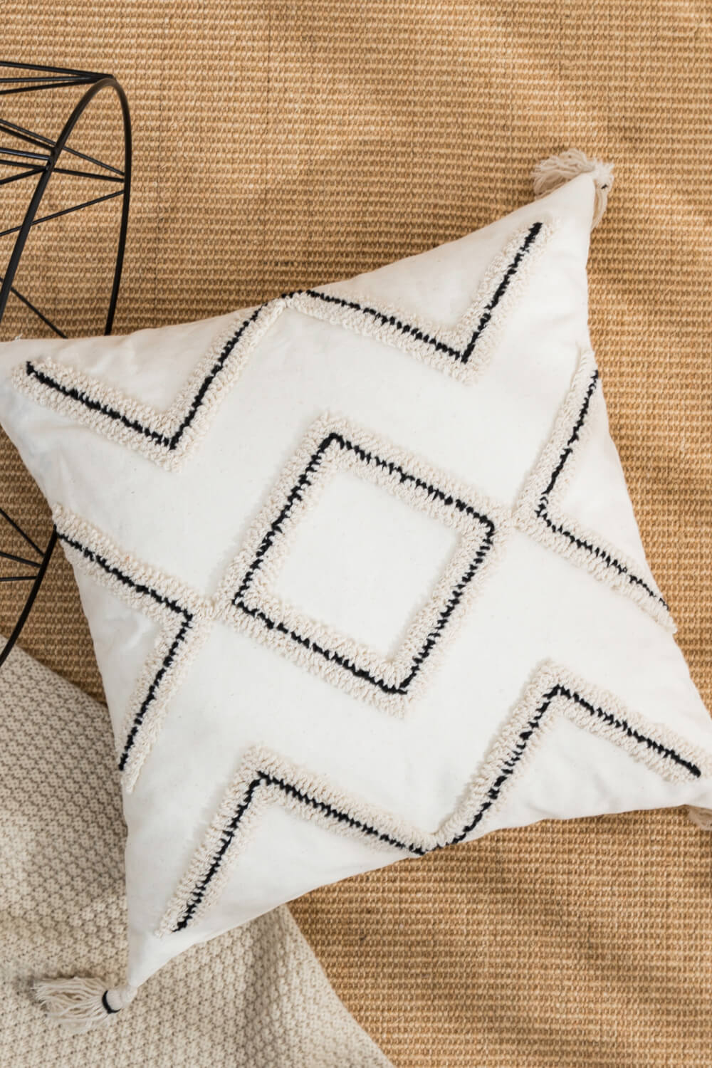 Geometric Embroidered Decorative Throw Pillow Case-SHIPS DIRECTLY TO YOU!