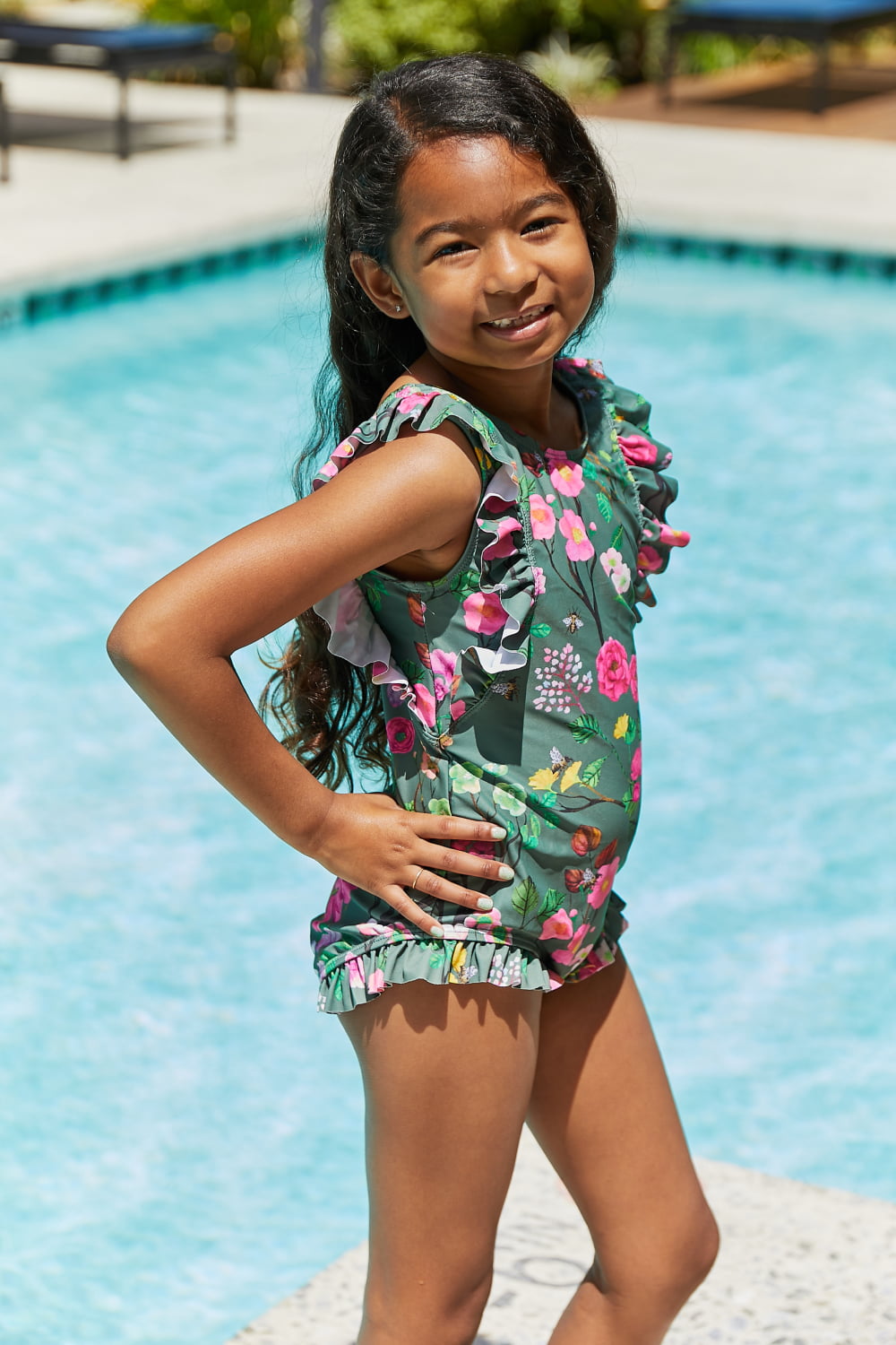 Bring Me Flowers V-Neck One Piece Swimsuit*little girls*-SHIPS DIRECTLY TO YOU!